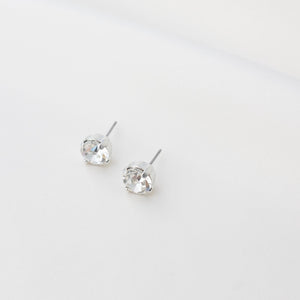 Silver Swarovski Crystal Stud Earrings - 8Mm Elegant Sparkle