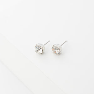 Silver Swarovski Crystal Stud Earrings - 8Mm Elegant Sparkle