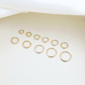 10K Solid Gold 4.0Mm 4.5Mm 5.0Mm 5.5Mm 6.0Mm 6.5Mm 7.0Mm 8.0Mm 9.0Mm 10Mm 11Mm Hinged Hoop, Solid Gold Couch Cartilage Hoop, Gift for Her