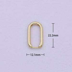 14K Gold Filled U-Shaped Hoops Huggie Earrings with Lever Back Enclosure T270