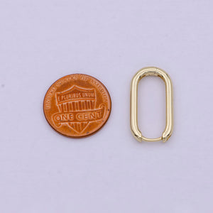 14K Gold Filled U-Shaped Hoops Huggie Earrings with Lever Back Enclosure T270