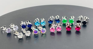 925 Sterling Silver round Earrings Studs Tiny Small One Pair