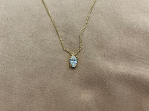 2.65 Carat Lab Created Diamond Oval Pendant: 14K Gold Plated Necklace