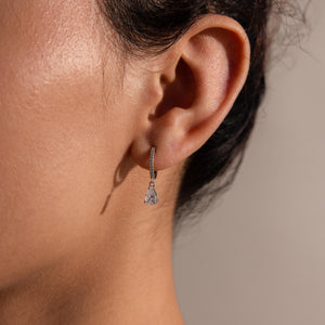 Elegant Diamond Hoop Earrings - Dangle Drop Pavé Huggie Hoops, Perfect Minimalist Gift for Her.