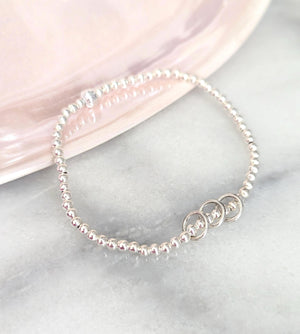 Elegant Silver Plated Decade Ring Bracelet – Perfect Milestone Birthday Gift for Her.