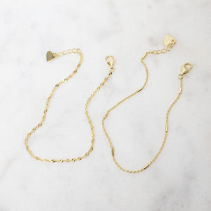 Chic Dainty Bracelet Duo - Minimalist Gold & Silver Delicate Set of 2.