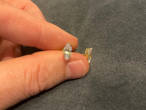 Lab Created 1.5Ct Marquise Diamond Earring: Gold Plated Sterling Silver