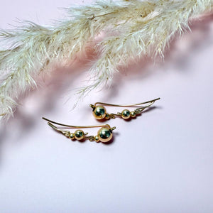 Gold Ear Climbers, Minimalist Handmade Jewelry Gift for Her