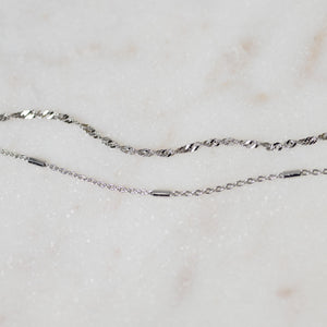Chic Dainty Bracelet Duo - Minimalist Gold & Silver Delicate Set of 2.