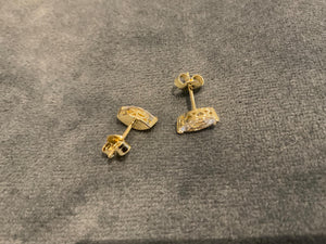 Lab Created 1.5Ct Marquise Diamond Earring: Gold Plated Sterling Silver