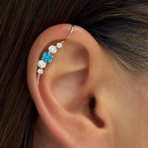 Cubic Zirconia Ear Cuff No Piercing – Handmade Silver Helix Wrap