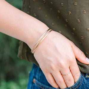 Thick 14K Gold Filled Hammered Bangle Bracelet - Perfect Stackable Gift!.