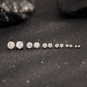 Titanium Tiny CZ Threadless Push Pin Labret Flat Back Earring