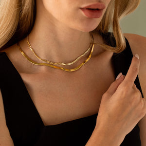 Dainty 14K Solid Gold Cuban Curb Chain Necklace - Elegant Layering Essential.