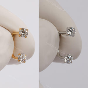 Sold as SINGLE- Waterproof 18G Titanium Flatback Front Back Earrings, Ear Jacket, Helix Stud, Tragus Stud, Daith Stud, Rook Stud