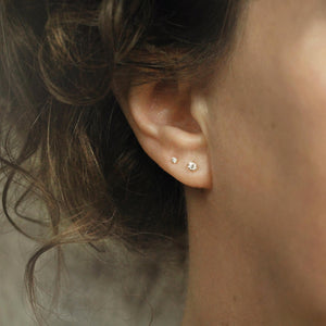 Stunning 2mm White Diamond Stud Earrings in Yellow Gold - Perfect Fine Jewelry Gift for Any Occasion.