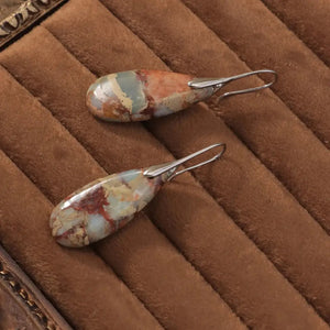 Jasper Teardrop Earrings: Natural Stone Healing Jewelry