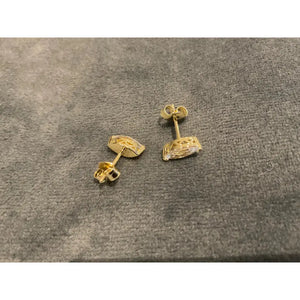 Lab Created 1.5Ct Marquise Diamond Earring: Gold Plated Sterling Silver