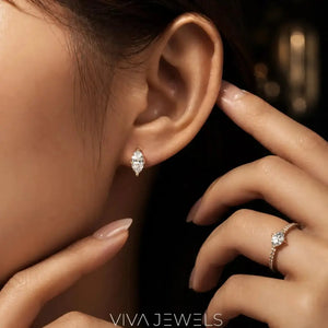 Lab Created Diamond Marquise Cut Earrings (1–2Ct) S925 Sterling Silver White Gold Plated