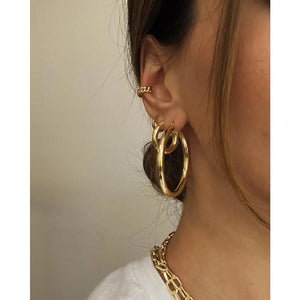 Luxurious Gold Vermeil Thick Hoop Earrings - Elegant & Timeless Statement Jewelry.