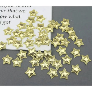 Metallic Gold Padded Fabric Stars, 2Cm Shiny Star, Craft Embellishments, Craft Supplies