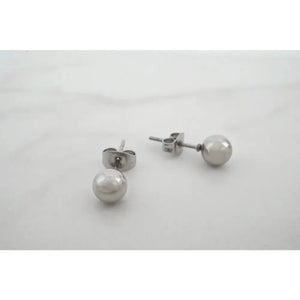 Minimalist Ball Stud Earrings: Stainless Steel Silver, Gold, Rose Gold, Black (3-7Mm)
