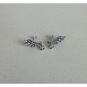 Pandora Silver 925S ALE Dangling Angel Wings Stud Earrings Free Gift Box