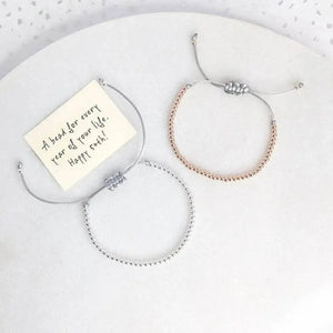 Personalized 50th Birthday Friendship Bracelet for Women – Unique Bead Gift.