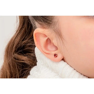 Personalized 925 Sterling Silver Birthstone Stud Earrings for Kids and Babies.