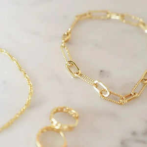 Polly Paperclip Chain Bracelet 18Ct Gold Plate