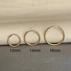Radiant 14K Gold Filled Minimalist Endless Hoop Earrings - Timeless Versatility!.