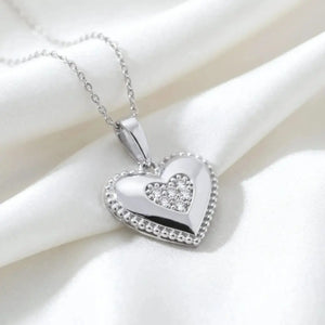 Radiant 14K White Gold Lab Diamond Heart Pendant Necklace - 0.15 Carats of Elegance.