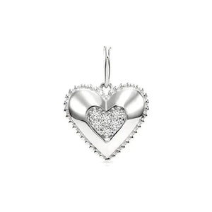 Radiant 14K White Gold Lab Diamond Heart Pendant Necklace - 0.15 Carats of Elegance.