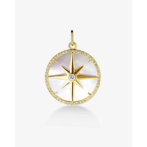Radiant Mother of Pearl Star Pendant - Elegant Celestial Jewelry.