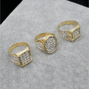 Real 10K Solid Gold Men'S Ring CZ Stone Real Solid 10K Yellow Gold Large Men'S Ring | All Sizes | 10K Solid round Gold Ring