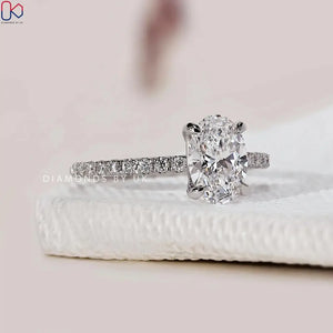 Real Oval Lab Grown Diamond Engagement Ring Oval Lab Diamond Anniversary Ring Oval Brilliant Lab Diamond Ring Oval Proposal Ring for Her