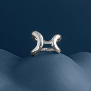 SILVER CHUNKY DOUBLE LOOP RING