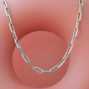 SILVER LONG LINK CHAIN NECKLACE