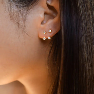 Sold as SINGLE- Waterproof 18G Titanium Flatback Front Back Earrings, Ear Jacket, Helix Stud, Tragus Stud, Daith Stud, Rook Stud