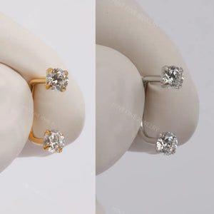 Sold as SINGLE- Waterproof 18G Titanium Flatback Front Back Earrings, Ear Jacket, Helix Stud, Tragus Stud, Daith Stud, Rook Stud
