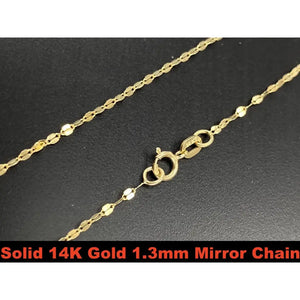 Solid 14K Gold Mirror Chain, 14K Gold Mirror Chain, Strong Dainty Stackable Layering Choker Gold Chain HIGH QUALITY, Ladies Gold Chain