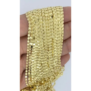 Solid 14K Gold Mirror Chain, 14K Gold Mirror Chain, Strong Dainty Stackable Layering Choker Gold Chain HIGH QUALITY, Ladies Gold Chain