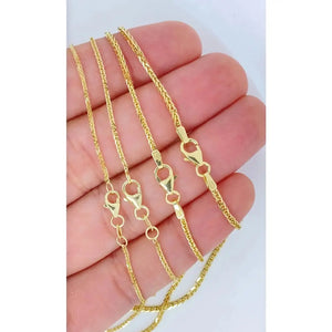 Solid 14K Gold Wheat Diamond Cut Sparkle Chain, 14Kt ITALIAN Highest Quality, Made in ITALY, Solid 14K Gold Wheat Chain, Ladies 14K Gold