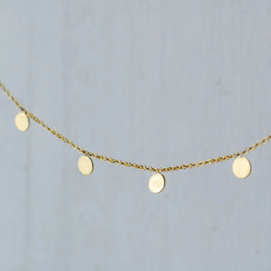 Solid Gold Disc Bracelet, Minimalist Coin Jewelry, Dainty Layering Bracelet / B07