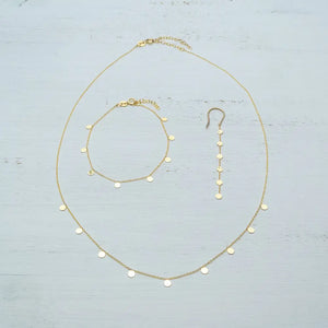 Solid Gold Disc Bracelet, Minimalist Coin Jewelry, Dainty Layering Bracelet / B07