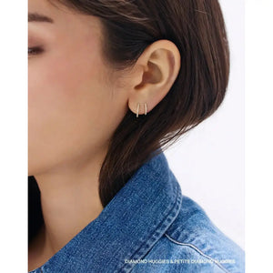 Sparkling Diamond Huggie Earrings for Effortless Elegance.