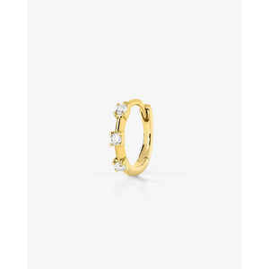 Sparkling Diamond Station Huggie Earrings - Elegant and Chic!.