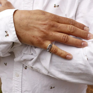 Star of the Sea Garnet Signet Ring | Gold Vermeil and Sterling Silver