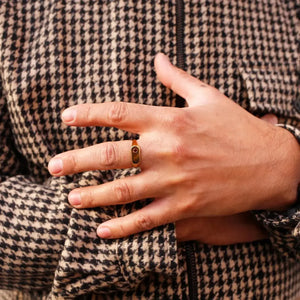 Star of the Sea Garnet Signet Ring | Gold Vermeil and Sterling Silver