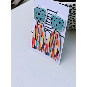 Statement Earrings by Mila Studio • Drop Earrings for Everyday • Birthday Gift for Her • Colourful Jewellery • Art Deco Dangle Earrings